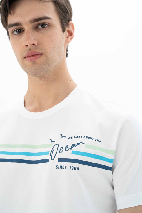 T-Shirt Round Neck With Chest Print
